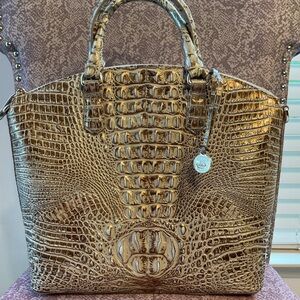 Brahmin Large Duxbury Satchel in Smoke